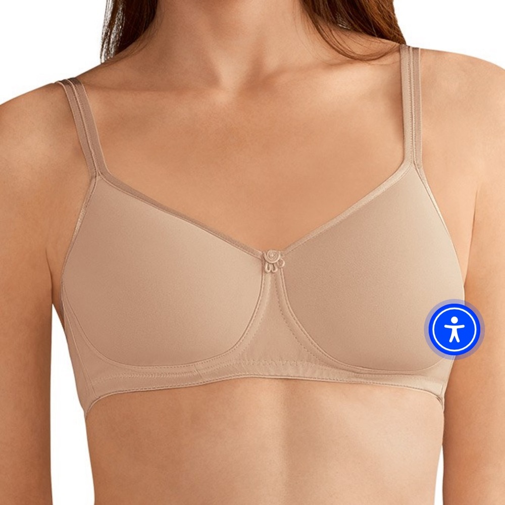 Amoena Mara SB Padded Wire Free Light Sand Bra 36 A NWT